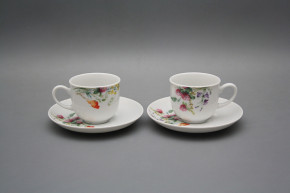 Tasse hoch 0,1l und Untertasse Opal Blumenwiese Motiv A HBB