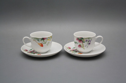 Tasse hoch 0,1l und Untertasse Opal Blumenwiese Motiv A HBB č.1