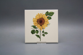 Fliese 15x15cm Sonnenblumen hellbeige matt