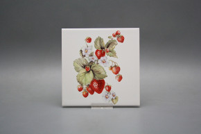 Fliese 15x15cm Erdbeeren hellgrau matt