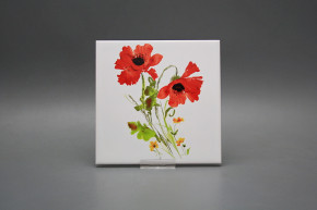 Fliese 15x15cm Poppy Motiv B weiß matt