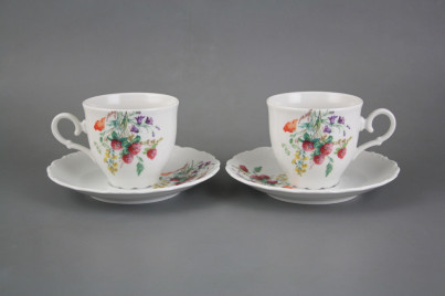 Kaffeetasse 0,18l und Untertasse Ofelie Blumenwiese Motiv A HBB č.1