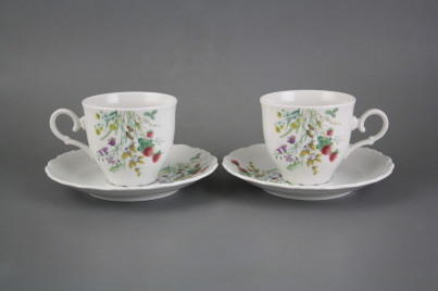 Kaffeetasse 0,18l und Untertasse Ofelie Blumenwiese Motiv C HBB č.1