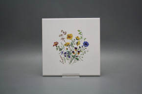 Fliese 20x20cm Blumenwiese Motiv B weiß glänzend