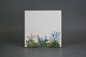 Fliese 20x20cm Hecke Motiv B weiß glänzend